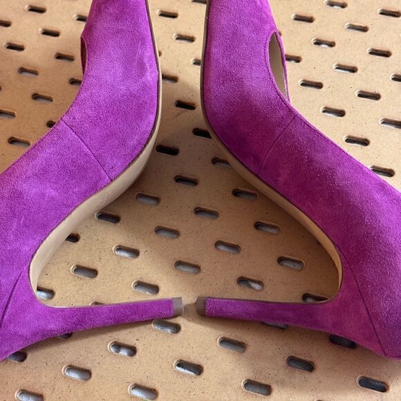 Botkier shoes Womens Sz 10 M high heels Leather suede Marci Raspberry Fizz Pump - Picture 14 of 14